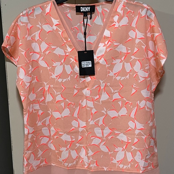 SELLING DKNY BLOUSE FOR WOMEN SIZE SMALL COLOR FLAMINGO 🦩 SLEEVELESS BNWT - Picture 10 of 12